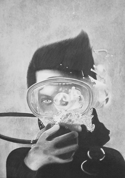 HOT BREATH - charcoal on paper artwork by Sherrie Pettigrew