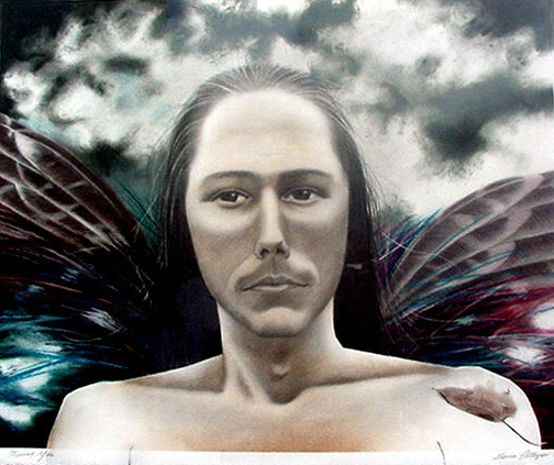 MISSING YOU - graphite and soft pastel on paper artwork by Sherrie Pettigrew