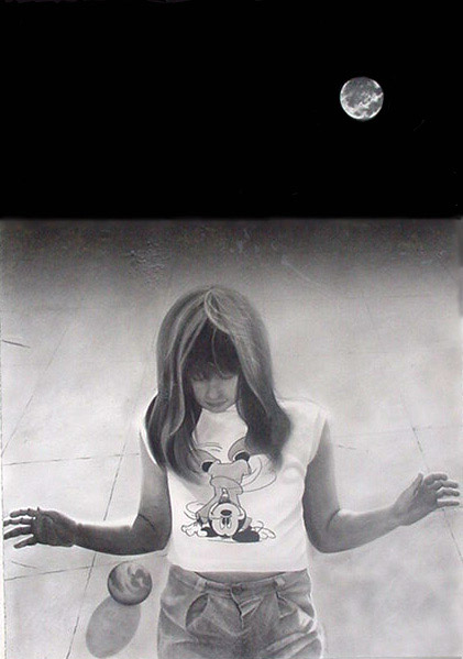 MOON SHADOW - graphite on paper artwork by Sherrie Pettigrew