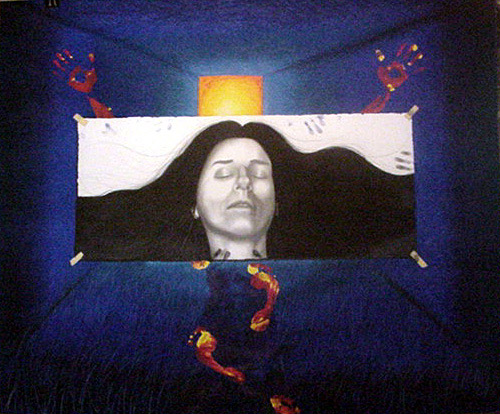 CANOPY ROAD - graphite and soft pastel on paper artwork