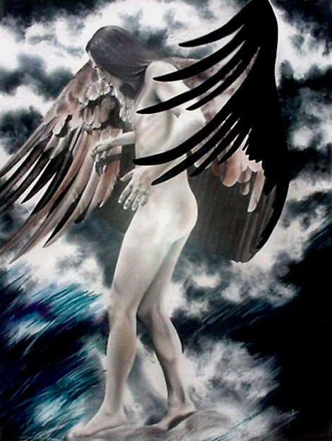 CROW - graphite and pastel on paper artwork
